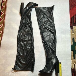 Drawstring Thigh high soft PU boots SZ 10